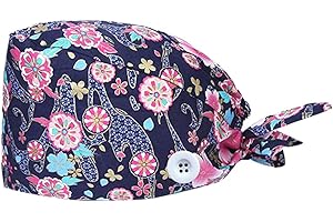 Topgrowth Cappello Donna Uomo Chirurgico con Fascia Regolabile Fodera per Berretto Medico Cuffietta Chirurgica Cuffia Infermiera Bandana Chirurgiche con Stampa
