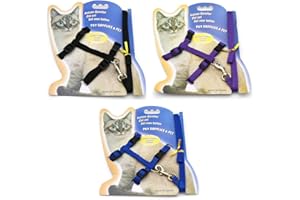 YEHUIMEI YM 3 Pezzi Pettorina Gatto Con Guinzaglio Per Gatti,Pettorina Gatto Regolabile, Per Gattino E Piccoli Animali Domestici,Pettorina Gatto Antifuga,Pettorina Per Gatti,Pettorina Gatti