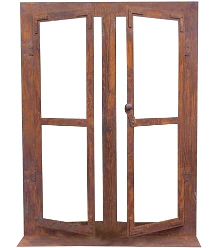 Bornhöft Gartendeko Fenster Aus Metall – Rost-Design, 78x59 Cm, Edelrost
