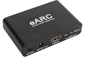 VBESTLIFE EARC ARC HDMI Audio Extractor, EARC ARC Sound Converter to HDMI Optical/SPDIF L/R 3.5mm AUX Sound Extractor, 24Bit 192KHz