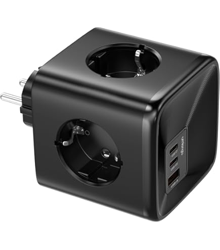 Cube Multiprise Usb 2 Prises Avec 3 Usb 5V-2.4A Multiprise Electrique Avec Chargeur Sans Fil 10W
