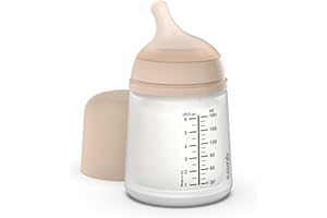 Suavinex, Biberon Anti Colique Zero Zero, avec Tétine Spécial Allaitement (A), pour Bébés +0 Mois, Biberon Nouveau-né, Idéal pour l'Allaitement Mixte, Tétine Imitant le Sein, 180 ml, Light