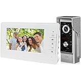 LIBO 7" Video Intercom Wired Home Video Door Entry System, One Indoor Monitor with One Outdoor Camera, Waterproof Rainproof I