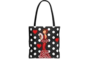 IllustrArte Bolsa Tote Málaga Poliéster 400 g/m² (43 x 43 cm) | Impresión a Doble Cara | Asas de 60 cm | Bolsa Reutilizable y Resistente