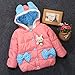 Baby Girls Spot Winter Cotton Padded Fleece Animal Rabbit Hoodies Jackets (95cm/2-3Year, Pink)