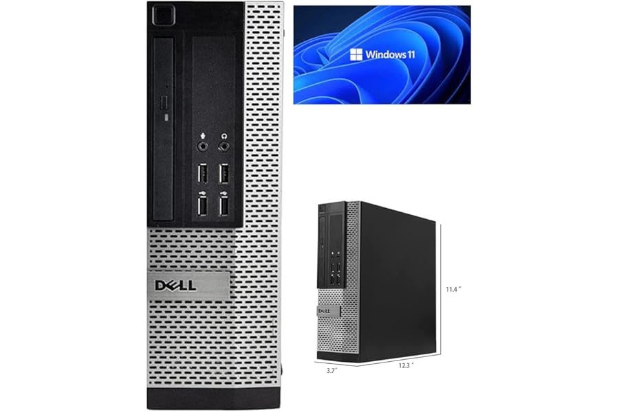 Window 11 Pro Optiplex Core i5 Series Desktop Small Form Desktop Tower PC (Intel Quad Core I5 4570, 8 Gb Ram, 120 SSD), (Renewed)