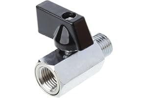 Buwei Brass Mini Ball Valve 1/4" BSP Male to Female Thread Air Compressor Hose