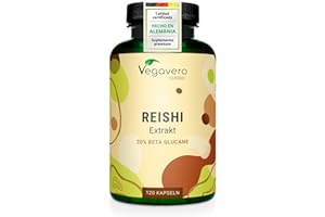 Reishi Puro Vegavero | Dosis Más Alta: 13000 mg (10:1) | Con 40% Polisacáridos & 20% Betaglucanos | Ganoderma Lucidum | Sin Aditivos & Vegano | 120 Cápsulas