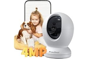 usogood 2.5K Telecamera Wi-Fi Interno, 360° Webcam per Animali/Anziani con Visione Notturna, Supporta 2.4G/5G WiFi, Audio Bidirezionale, Rilevamento&Tracciamento del Movimento, Compatibile con Alexa