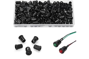 Lyeteung 150 Pezzi 5mm Supporto in Plastica del Diodo, Clip da Incasso a LED, LED Porta Clip in Plastica, Portalampada Porta Diodo, Supporto a Diodi Shell Clip Bezel Mount, Nero