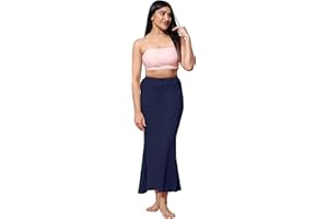 Jaanvi Natural Organic Cotton Fish Cut Saree Shapewear Petticoat Skirt Comfort Underskirt InRock (Side Slit)