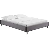 Lit Futon King Double NIZZA Gris 180x200 Cm 2 Places 2 Personnes Adulte Sommier