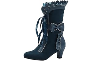 BKEBGE Boots for Women 2023 Fashion Ladies Over Knee High Booties Fashion Autumn Winter Women Mid Calf Boots Low Heel Thick Heel Non Slip Suede Slip On Strap Casual Slim Calf Boots