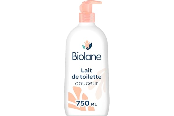 BIOLANE - Lait de toilette 750ml - Bébé - Nettoie Visage, Corps et Siège - Sans Rinçage - Doux et Apaisant - 99% d'origine naturelle - Fabriqué en France