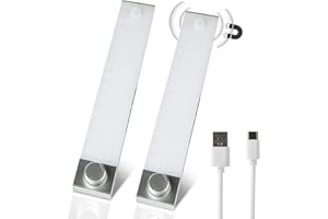 Diaryan - Amazon Marke 128 LED Unterbauleuchte Küche mit Bewegungsmelder [2 Stück] 3000mAH 3 Frabe Dimmen Schrankbeleuchtung Wiederaufladbar Sensor Licht für Schublade Schrank Flur Garage Treppe Autos