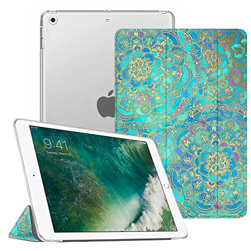Fintie iPad 9.7 Zoll 2017 Hülle - Ultra Slim Superleicht Schutzhülle mit Lichtdurchlässig Rückseite Abdeckung Smart Cover Case Tasche mit Auto Schlaf / Wach und Standfunktion für Apple iPad 2017 Neue Modell, Jade