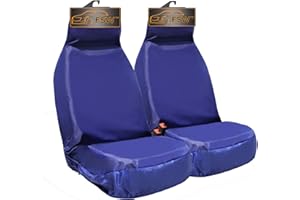 FSW - Blue Universal Heavy Duty Front Car Seat Covers - Waterproof Seat Protector For All Makes And Models, Car Accessories, British Manufactured - 2 Front Seat Covers