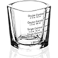 1PCS Shot Glasses Measuring Cup,60ml ​Glass Mini Measures,Square Heavy Base Measuring Glass,Liquid Heavy High Espresso Glass Espresso Shot Glasses Measuring Cup (Black Line)
