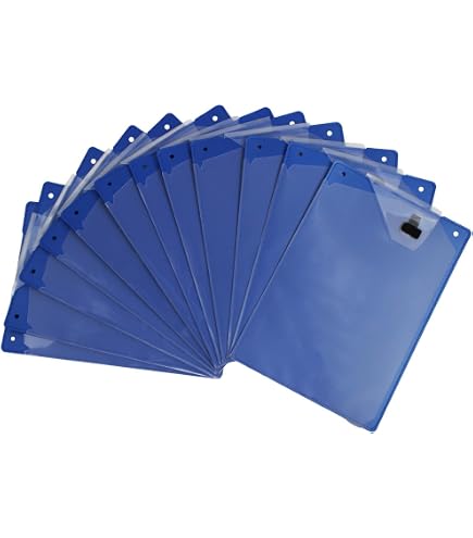 Eichner Lot 10 Pochettes Atelier EDGE A4 Noires – Chemises Renforcées Avec Compartiment Clés, Ultra Résistantes Pour Ordres De Travail