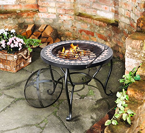 Grill und Feuerschale "Mosaik" 6-teilig mit aufwändig verzierter Oberfläche