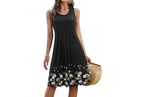 KILIG Summer Dresses for Women UK Beach Casual Sundress Ladies Sleeveless Tank Dress Midi Floral Cover Ups