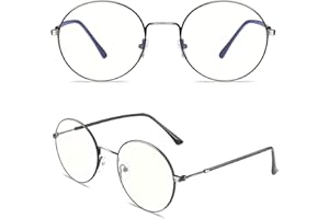 GQUEEN Blue Light Glasses Anti Eyestrain UV Glare Retro Round Blue Light Blocking Glasses for Women Men TV Phone Computer Gaming Eyeglasses