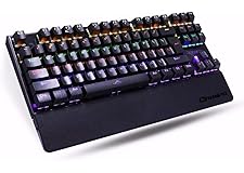 K28 Backlit Gaming Mechanical Keyboard Colorful LED USB Wired Game Keyboard, Black, K-28