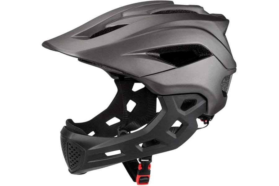 Kids Full Face Bike Helmet, 2 in 1 Dirt Bike Helmet for Children Youth MTB BMX Skateboard with Detachable Chin Guard, 13 Vents