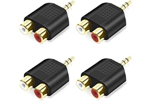 Greluma 4 st 3,5 mm till RCA splitter, 3,5 mm stereo hane till dubbel RCA hona ljudadapter