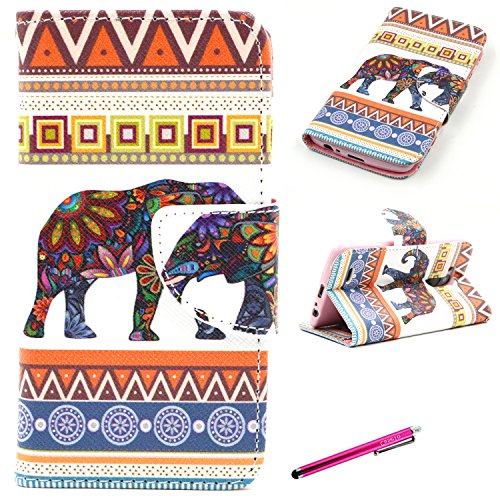 LG G3 Mini Case, JCmax (G3 Mini D722) Premium Flip PU Leather Wallet Smart Case with Magnetic Flap for LG G3S (G3 Mini D722) -[Elephant Pattern Design]