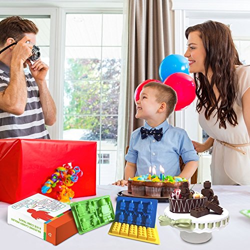 Eiswürfelbereiter und Pralinenformen Silikon 5-Teiliges Set, Lego Form Süßigkeiten, Grundbausteine, Bauspaß Mit Kindern - 2