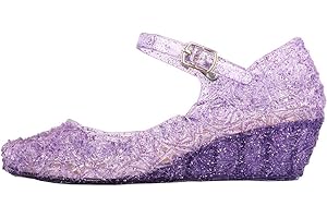 GENERIC Mädchen Kristall Prinzessinnen Schuhe High Heel Keile Tanzschuhe Weichen Sohlen Mary Jane Festliche Kleidschuhe Für Fasching Party Hochzeit Ballerina Schuhe Kinder Abendschuhe