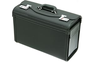 DAVIDT Pilotenkoffer - Aktenkoffer - Dokumentenkoffer - 49x34x21cm - schwarz