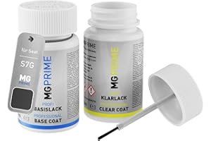 MG PRIME Autolack Lackstift Set für Seat S7G / R6 Graphene Grey/Graphene Grau Basislack Klarlack je 50ml