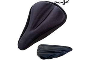 BODESHIS Bike Seat Cushion, Gel Seat Cover for Bike with Waterproof Cover, Padded Bike Seat Cover Suitable for Indoor and Outdoor Cycling, Universal Fit for Road, Mountain, and Exercise Bikes