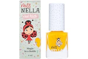 Miss Nella HONEY TWINKLES- Esmalte especial para uñas con brillos para niños, fórmula despegable, a base de agua y sin olor