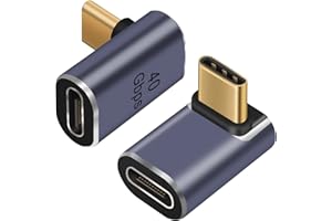 AIYEEN Adapter USB C 40 Gbps (2 sztuki), wtyczka USB C na gniazdo, adapter kątowy USB C 90 stopni 4.0 typ C, wtyczka do transmisji danych, kompatybilny z urządzeniami Samsung, MacBook i innymi urządzeniami