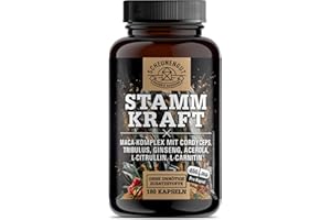 ‎SCHEUNENGUT STAMMKRAFT® Maca Kapseln hochdosiert - WICHTIG: Studienbasiert kombiniert mit Cordyceps, Tribulus terrestris, Panax Ginseng, L-Carnitin & L-Citrullin -180 Kapseln- DE SCHEUNENGUT®