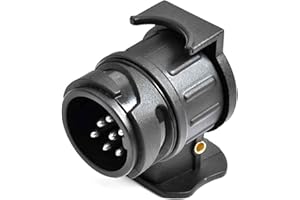 AGRISHOP Adaptador Enchufe de Remolque de 7 Pines a 13 Pines,Conector de 13 a 7 Convertidor de Enchufe 12V Impermeable para Caravana, Coche, Porta bicis,Camión