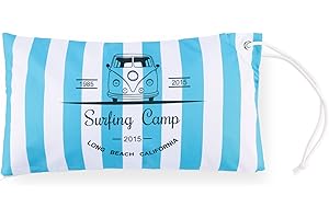 HOMELEVEL Cuscino Poggiatesta con Cordino - Cuscini Giardino Impermeabili - Cuscinetto Mare Anti Sabbia Idrorepellente - Cuscinetti Spiaggia 55x30cm