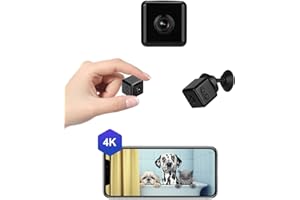 WIWACAM MW1 Mini Kamera 4K HD WLAN Live Übertragung Handy App, Mini Überwachungskamera Innen, WiFi Überwachung IP Kamera Babyphone Haustierkamera, mit Bewegungsmelder, Nachtsicht, Akku, Alarmzone 1