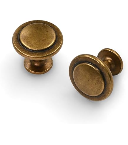 Set 10 Pomelli Per Mobili Vintage In Ottone Lucido | Forma Quadrata 30x30 Mm, Filettatura M4, Con Viti, Per Ante E Cassetti