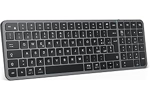 iClever Tastiera Bluetooth, Ricaricabile tastiera wireless compatta PC Bluetooth Multi-Dispositivo Con Connessione Stabile USB-C,Silenziosa Tastiera Compatibile Mac per iPad, iMac,Laptop