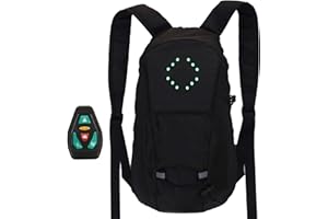 RICHOLYN Réfléchissant Sac À Dos Vélo 15 L Sac À Dos LED Clignotant 500 MAh Cyclisme USB Rechargeable Sac Sécurité avec Signal Lumineux pour Cyclisme Courir (Noir)