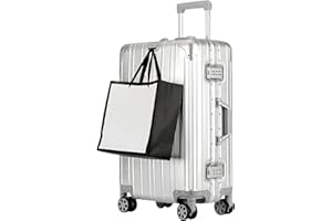 GUMIDOR Aluminium Reisekoffer Bordkoffer Hartschalen-Koffer Trolley Rollkoffer Handgepäck Teleskopgriff, TSA, 4 Rollen(Silber,S)