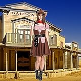 Kostümplanet® Cowgirl Kostüm + extra Halstuch Cowgirlkostüm Damen Cowboy Kostüm Größe 48/50 - 