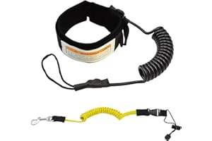 JODSEN Guinzaglio per Tavola da Surf,Leash SUP per Pagaia Kayak,TPU Corda per Gambe con Cinturino Alla Caviglia Arrotolato Paddle Board,Fibbia per Cintura Regolabile,Ganci in Metallo,per Tavola da Surf Canoa