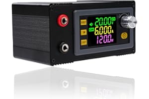 Jadeshay Regulador de Voltaje,DC 6-36V a DC 0-36V Controlador de Velocidad del Motor Ajustable Convertidor Buck Boost 120W 6A con Interruptor Giratorio Variable