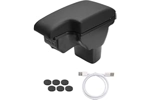 Swgaunc Reposabrazos compartimento de almacenamiento para JUKE 2010-2019 con cenicero y portavasos y toma USB