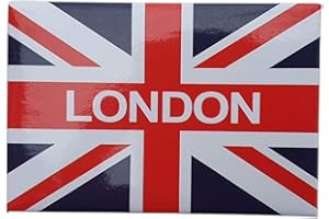 Thomas Benacci Union Jack London Metal Tin Fridge Magnet - British Flag Red White and Blue Souvenir from England UK